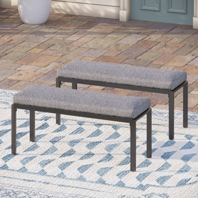 Craver Aluminum Patio Bench With Cushion by Hokku Designs