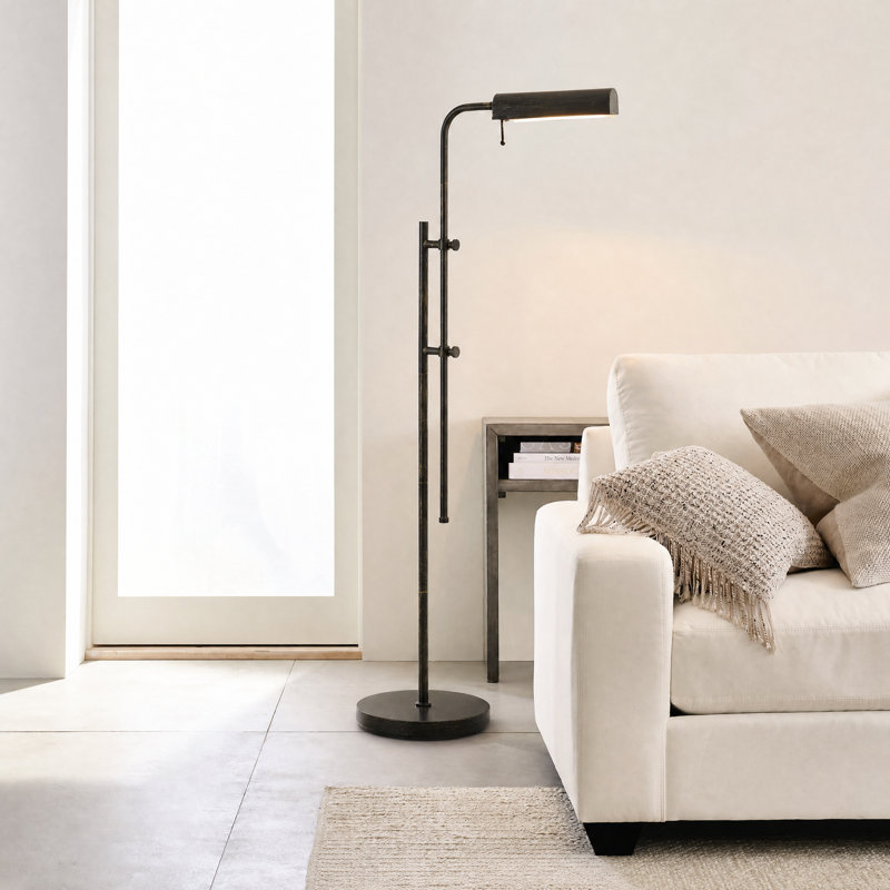 Lampe sur pied industrielle 62,5 po 3CCT, Brun
