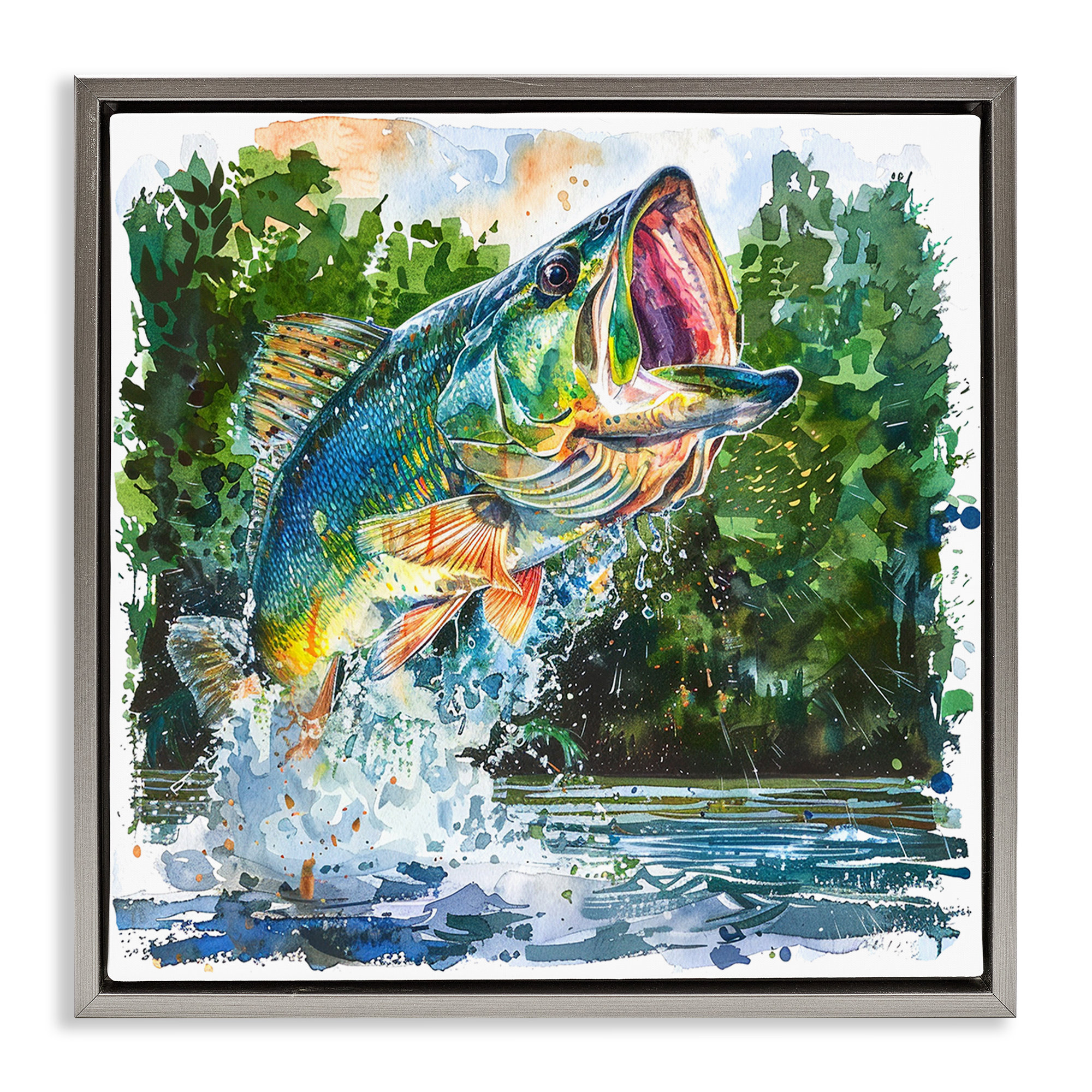 Majestic Splash Fish Jumping Wall Art Decor Canvas Printing