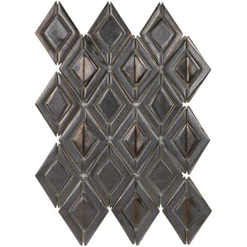 Nabi Jewel 3D Glossy Glass Mosaic Tile, Metallic Copper Brown