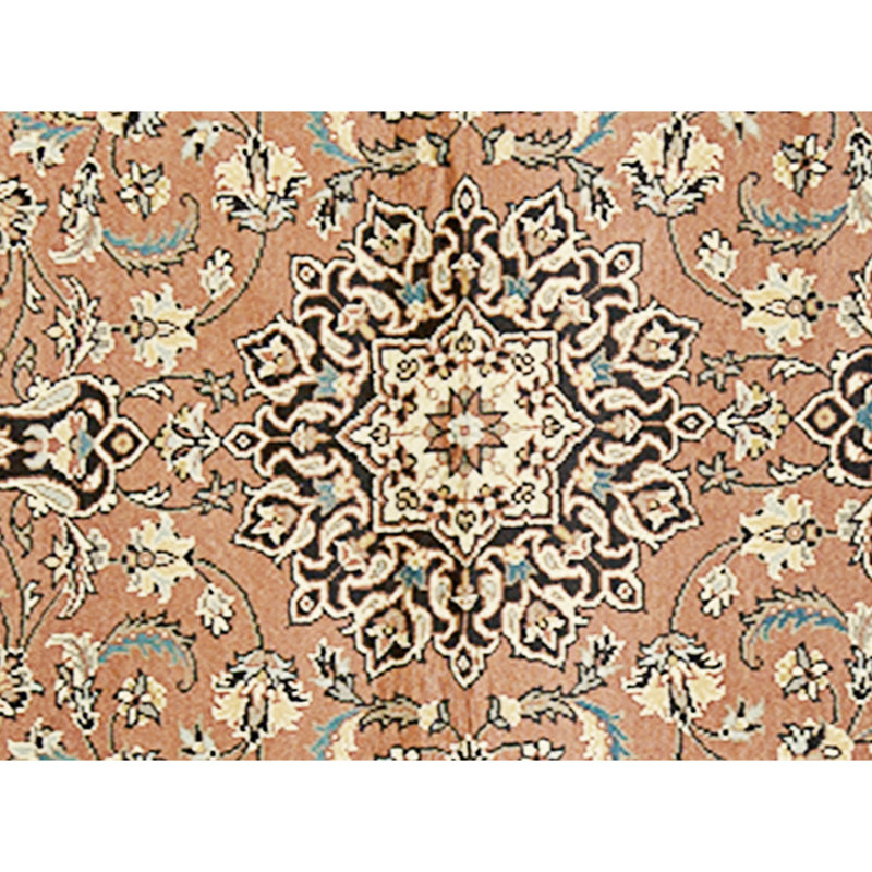 Hand Knotted Wool Area Rug in Rose