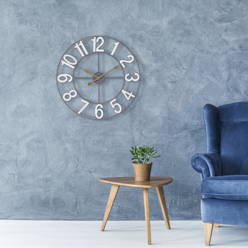 Large 16" wall clock, Blanc, Médium