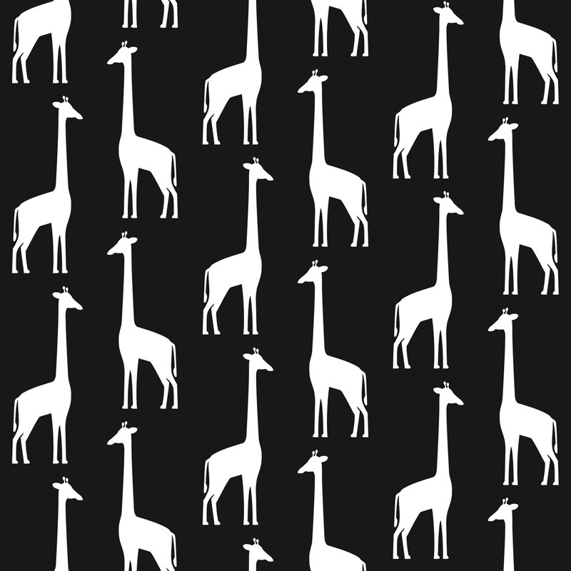 Rouleau de papier peint girafe L 33 pi x l 20,9 po Brosnan Vivi, Noir