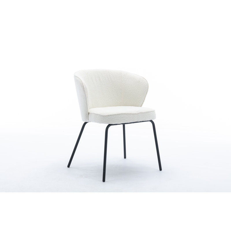 Chaise de salle à manger Donohoe Boucle, 1, Blanc