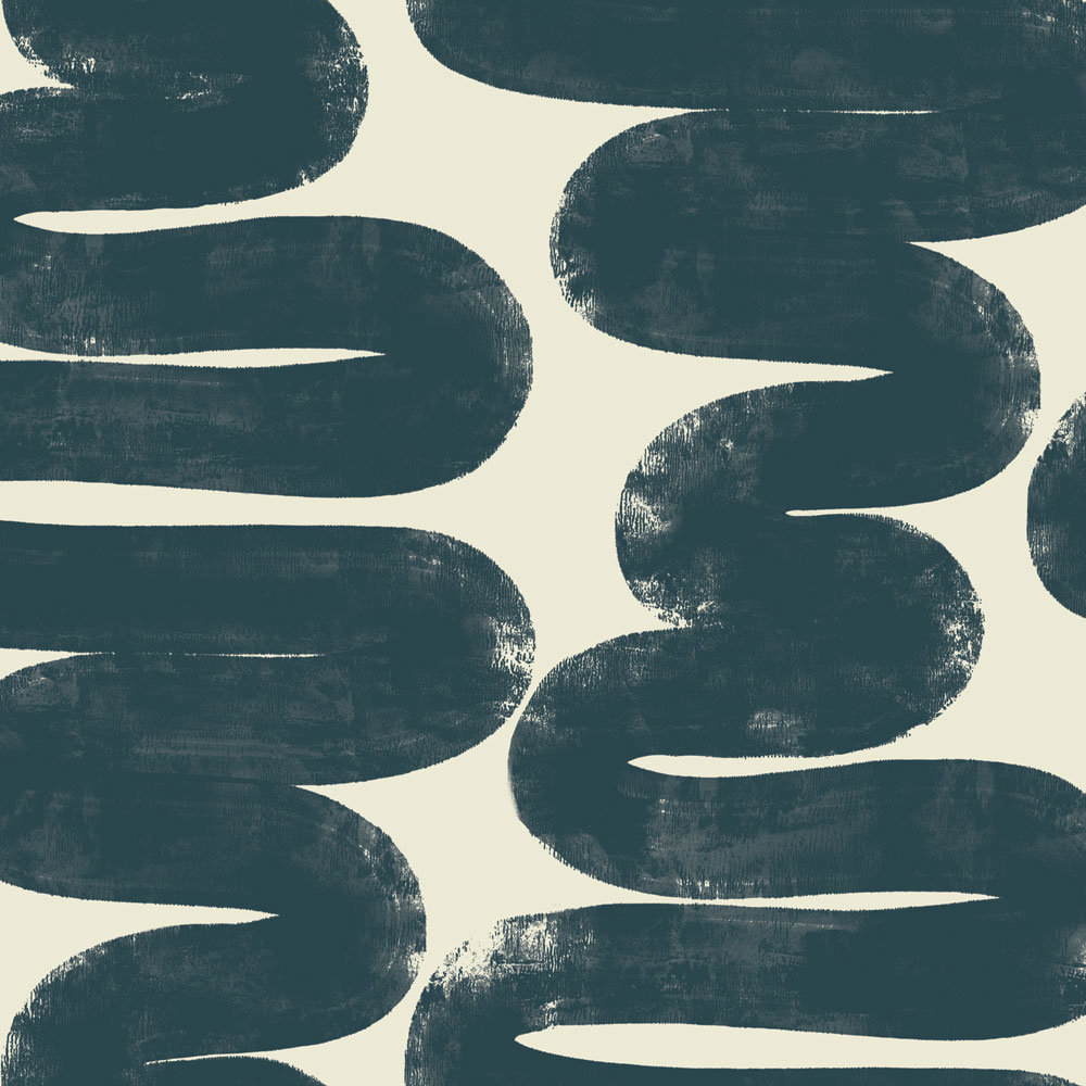Modern Peel & Stick Abstract Wallpaper, Blue/White, 16.5" L x 20.5" W