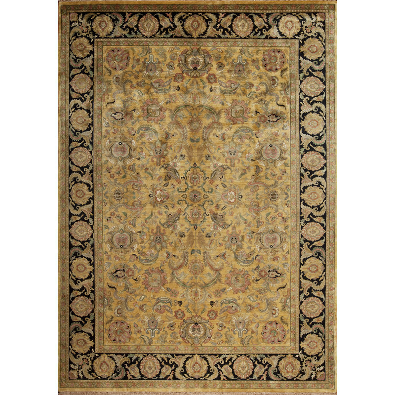 Golden Age Hand Knotted Wool Area Rug, Rectangle 6' x 9'