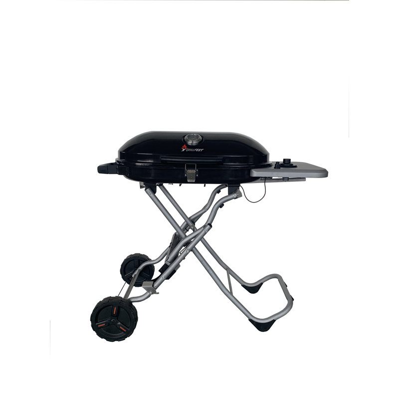 Barbecue au gaz pliable - Orange, Noir