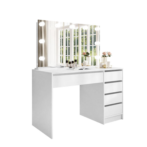 Brayden Studio Amarys Dressing Table with Mirror & Reviews | Wayfair.co.uk