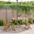 vidaXL Folding Patio Table, Round Side Table, Weather-Resistant, Solid Wood,  27.6" x 27.6" x 29.5" Brown