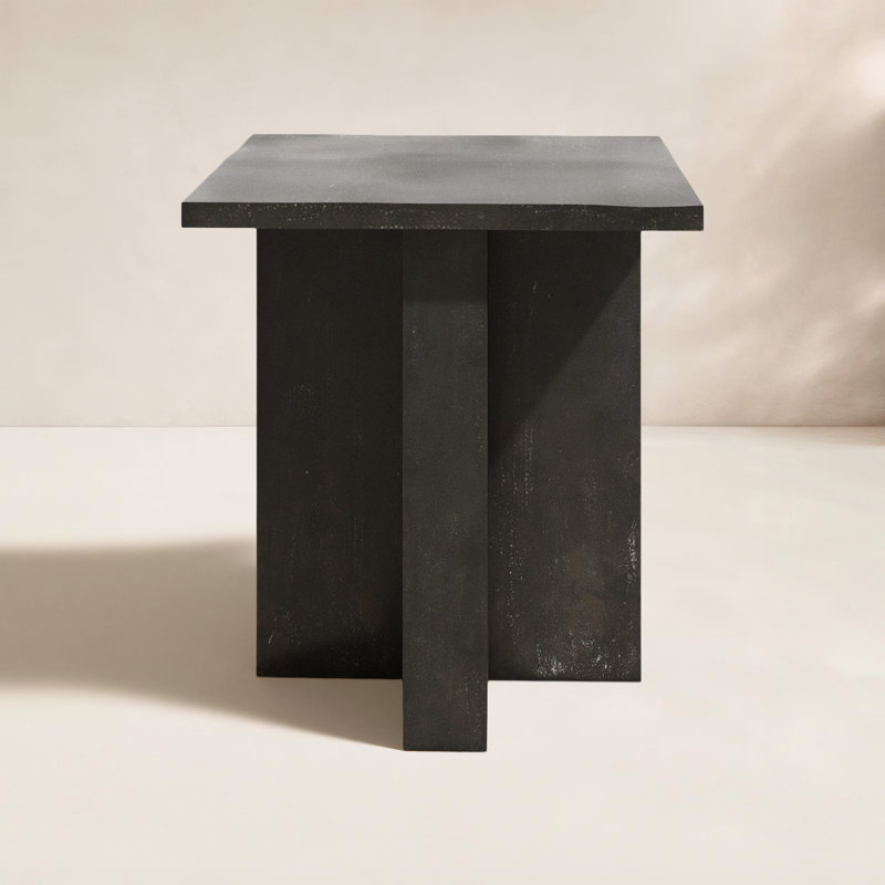 Terrell Outdoor Square Side Table, Dark Gray
