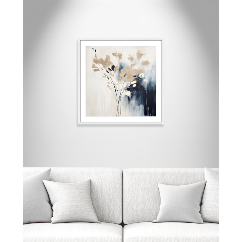 «Bliue Earthly Neutralité II» par Irena Orlov, L 27,5 po x H 27,5 po, Imprimé mat, Blanc satiné