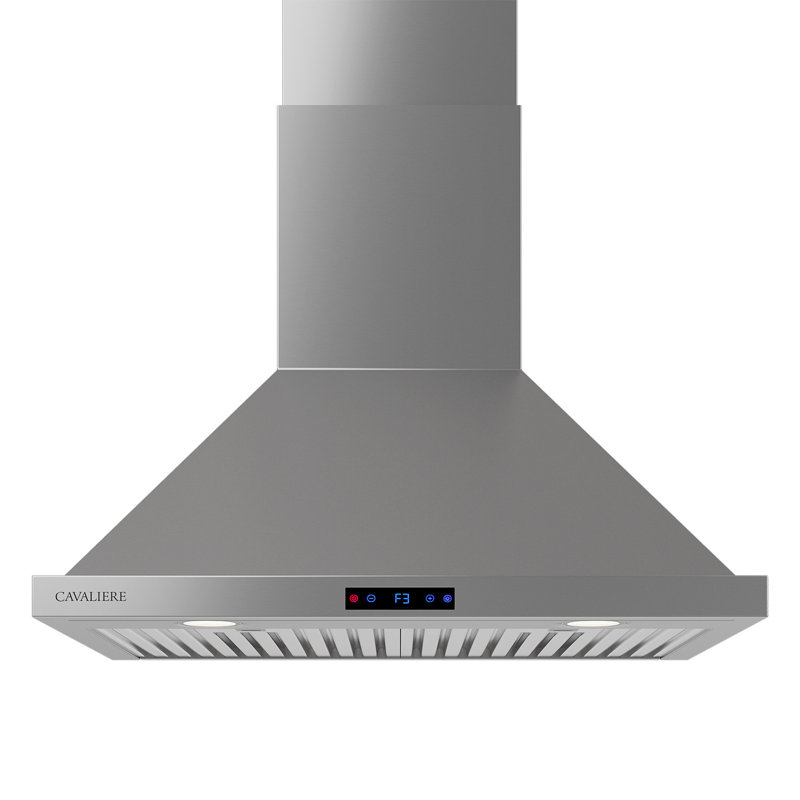Hotte à fixation murale numérique convertible de 30 po à 462 pi³/min CAVALIERE avec filtre au charbon en acier inoxydable