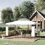 Pavillon de jardin crème blanc 10 pi x 13 pi - Toit double pour patio, jardin, pelouse, abri de jardin, couleur