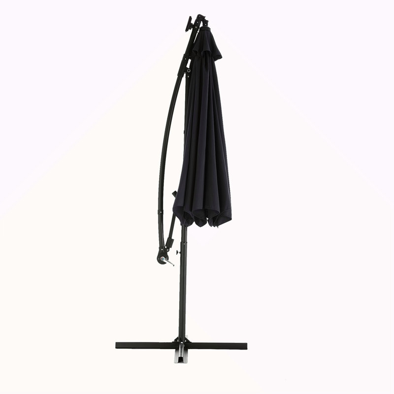 Parasol de marché à DEL 10 pi, Noir