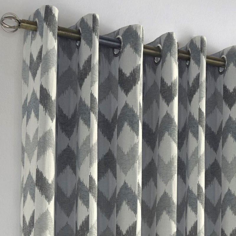 Iyahna Semi Sheer Curtain, 167cm Width x 137cm Drop, Silver Grey