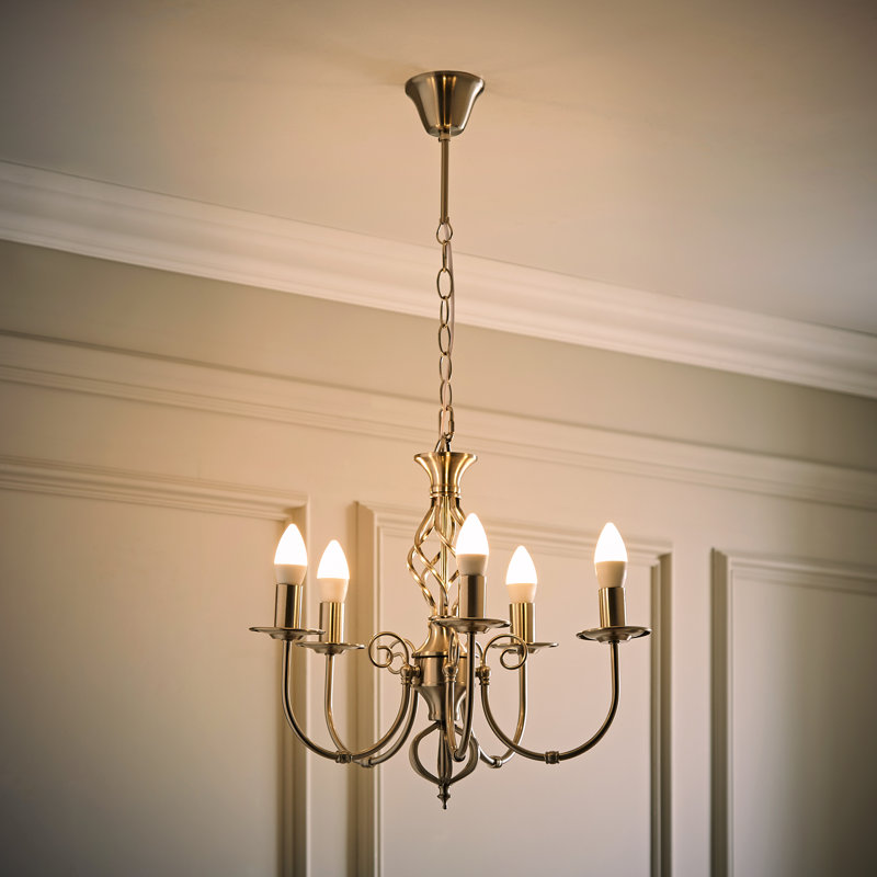 Axelrod 1 - Light Candle Style Chandelier, Brushed Chrome