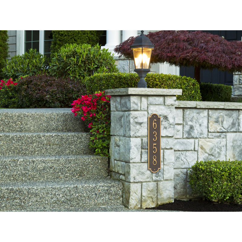 Richmond 1-Line Wall Address Plaque, Bronze/Gold, Yes