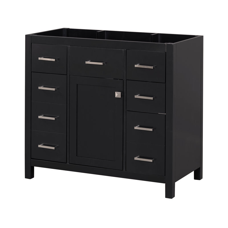 [Cabinet seulement] Meuble-lavabo noir de 36 po (lavabo non inclus)