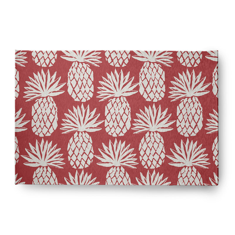 Tapis tissé à plat rouge Focus, Rectangle 4 pi x 6 pi