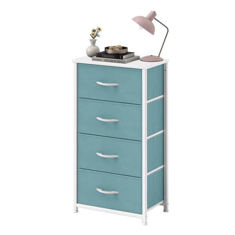 17.7'' W 4 - Drawer Dresser, Green/White