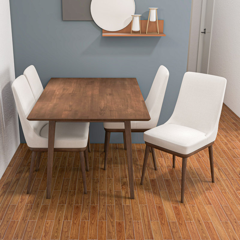 Ensemble de coin-repas en bois massif pour 4 personnes, Blanc