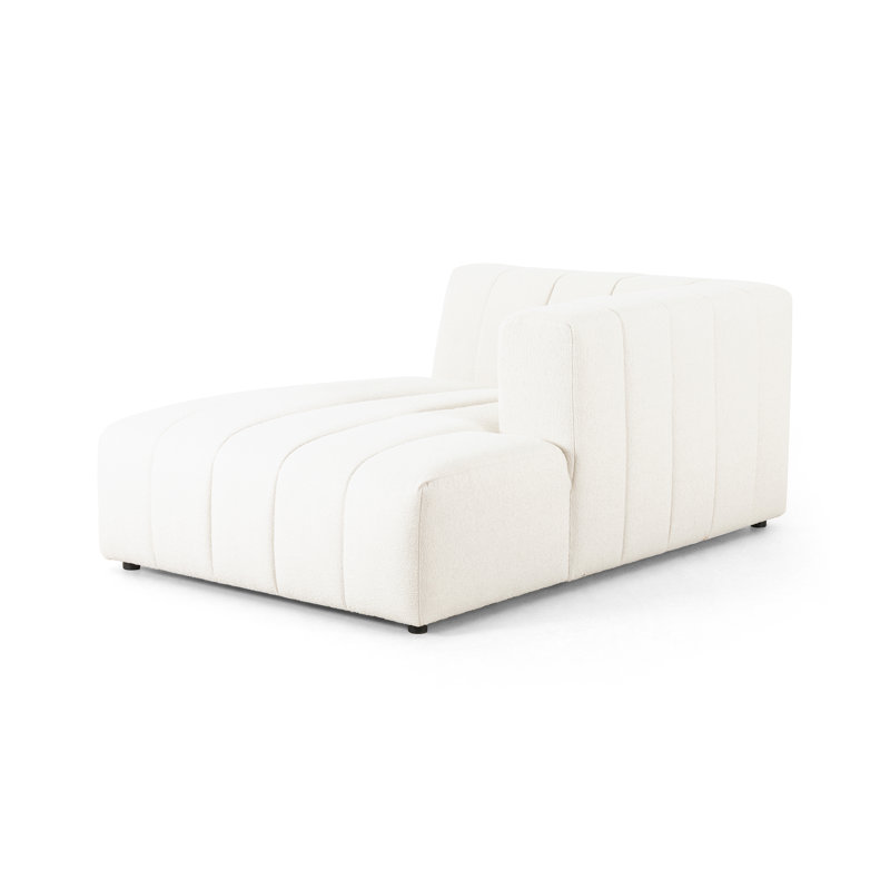 Chaise longue rembourrée Bowry, Accoudoir à droite (vu de face), Nuage Fayette