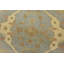 Tapis jaune / gris en laine noué à la main de conception unique 4 pi 1 po x 6 pi 3 po