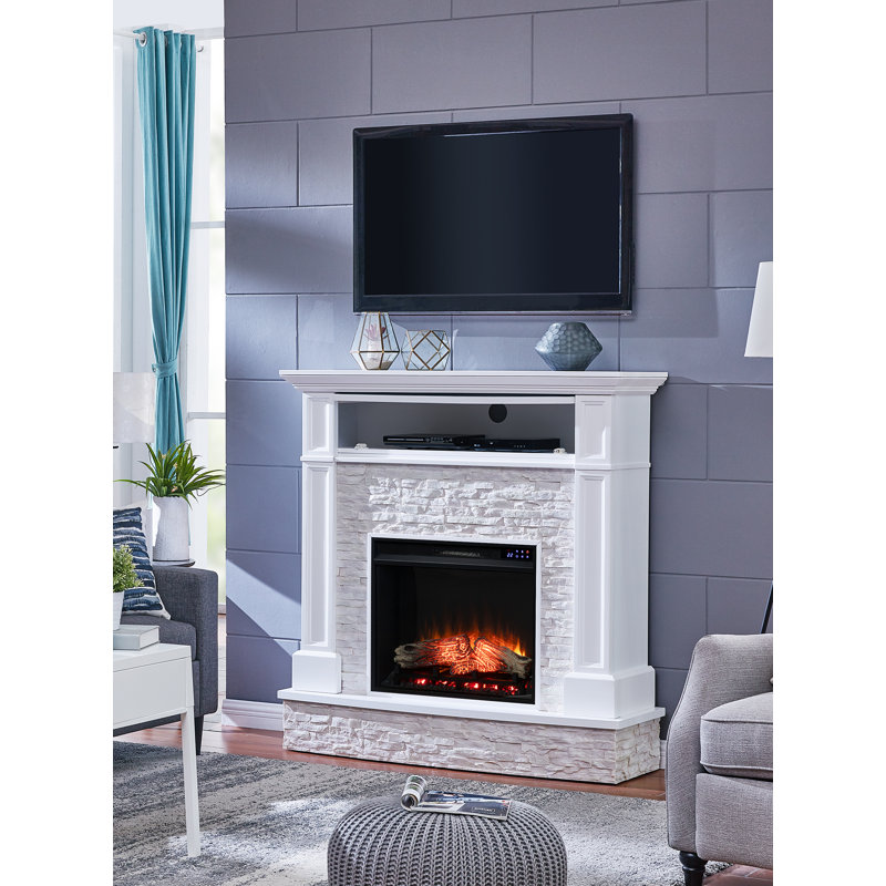 Norcott 48'' W White Electric Fireplace