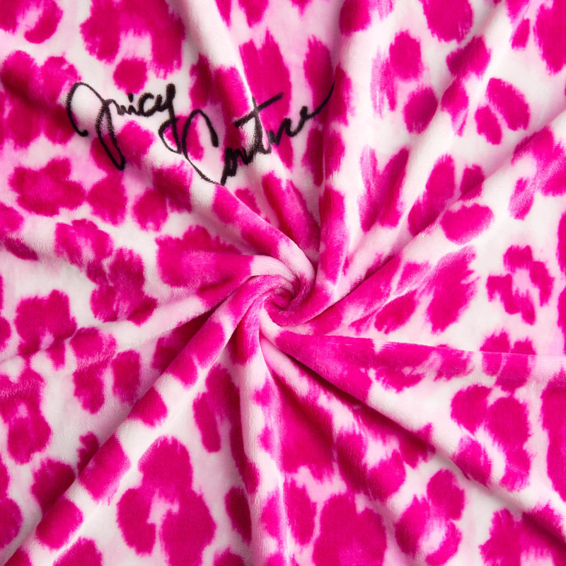 Juicy Couture Regent Leopard Throw Blankets, Pink