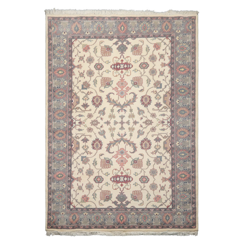 Tapis Oushak traditionnel en laine noué à la main 6x9