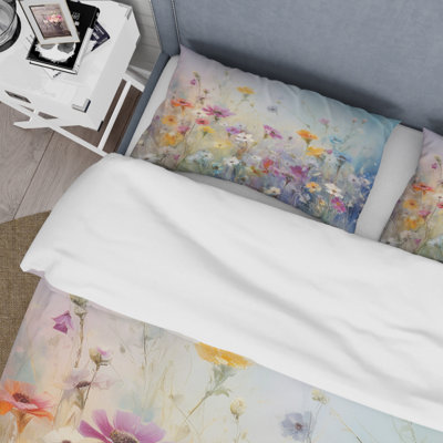 Floral Comforter Set 4 Pcs - Wildflowers Blossoming Dreams Comforter Bedding Set