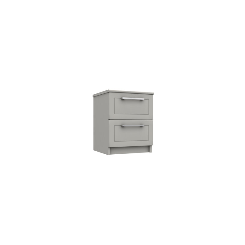 Allenna Manufactured Wood Bedside Table, Light Grey Gloss