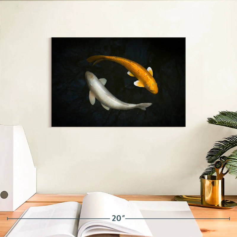 Silver And Gold Koi, 8" H x 12" W