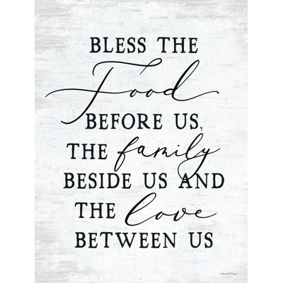 «Bless the Food devant nous», art textuel sur toile tendue