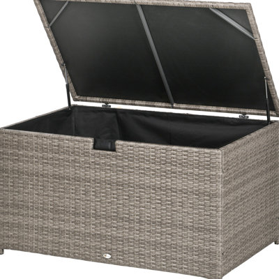 Container - 113 Gallon Waterproof For Pool, Patio, Gray Pool Storage Chest Outdoor Box,