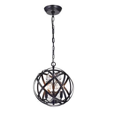 Luminaire suspendu sphère unique 3 lumières Hannon