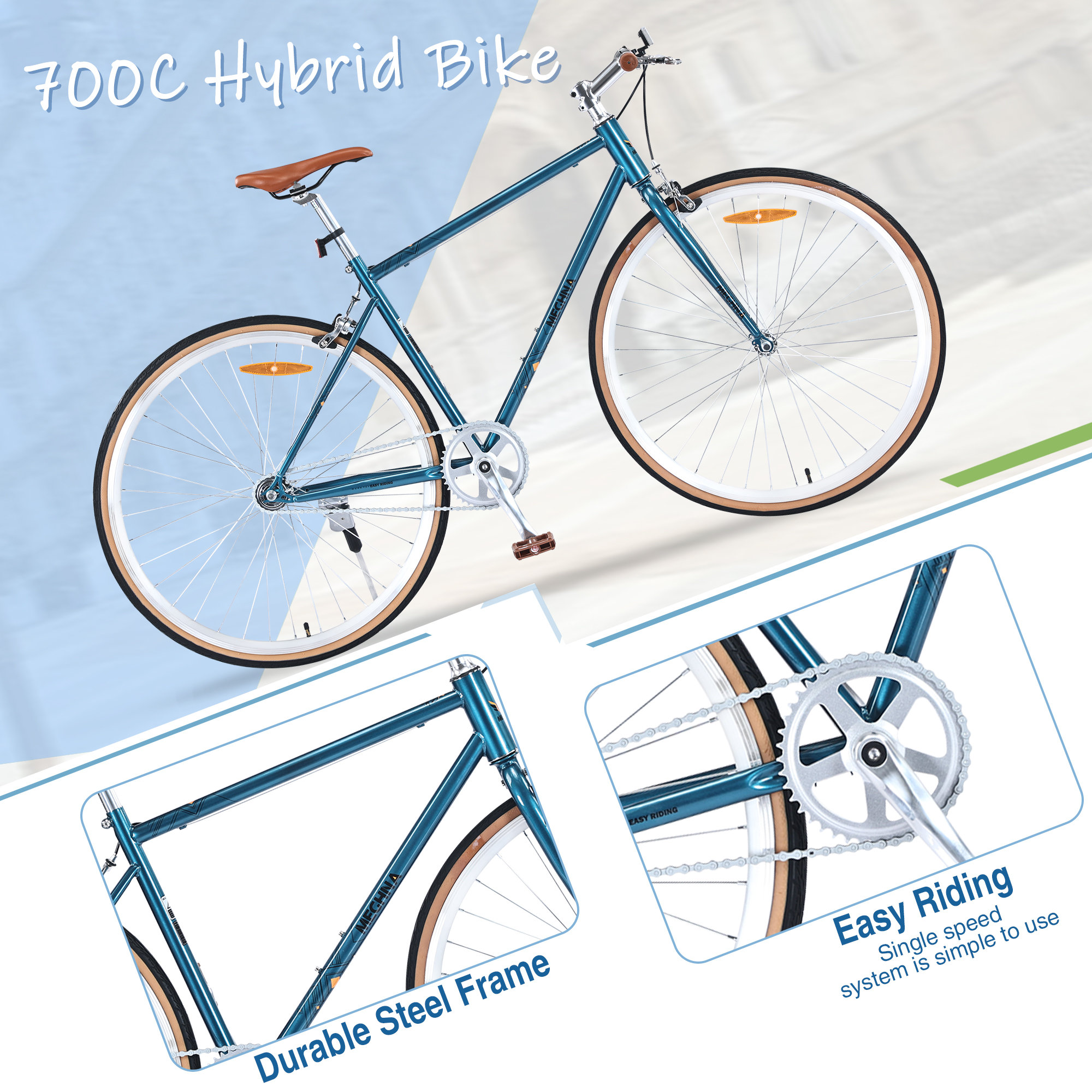 Forcella Rigida Cromata 1 Pollice Per Bici Da Corsa E Single Speed – Design Vintage 700x28C