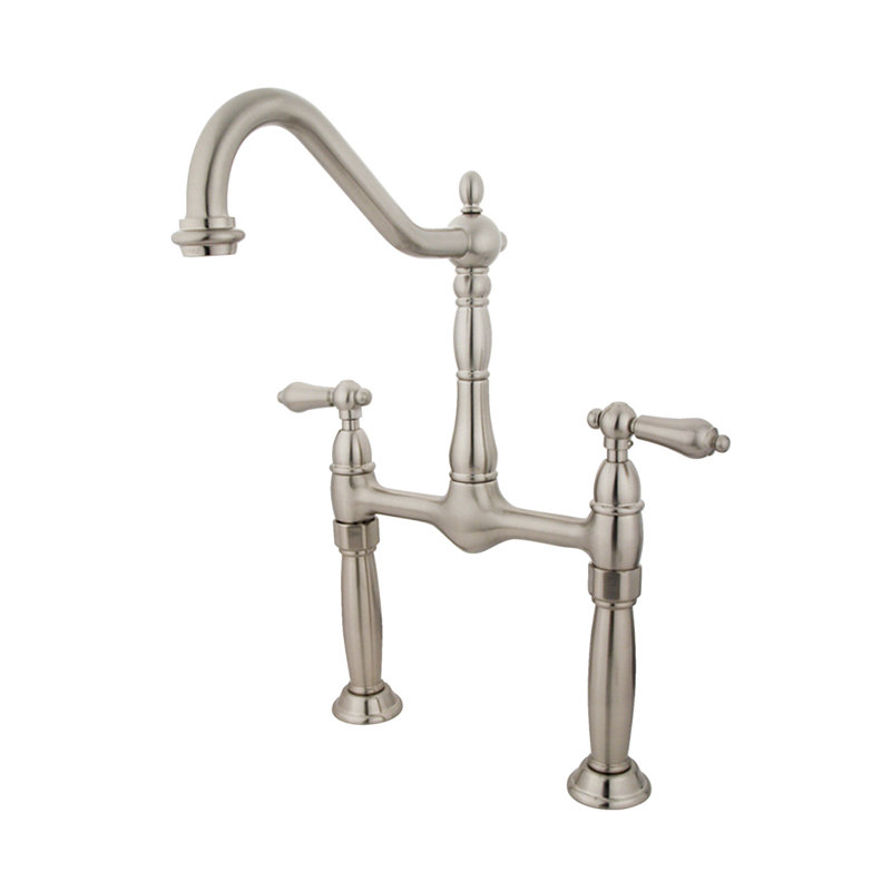 Victorian Vessel Sink Faucet, Brushed Nickel