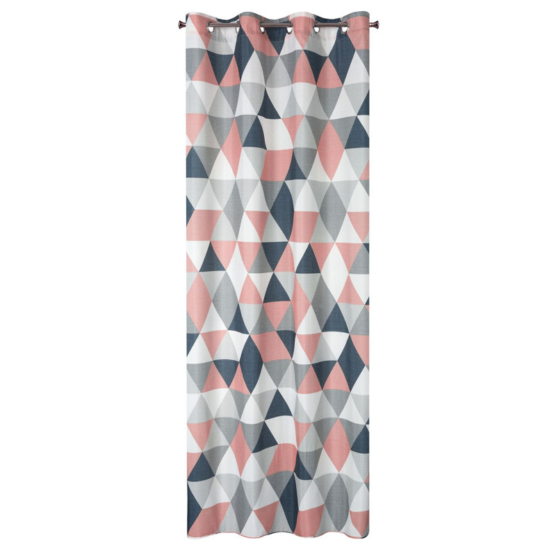 Medora Semi Sheer Curtains Single Panel, Dark Rose
