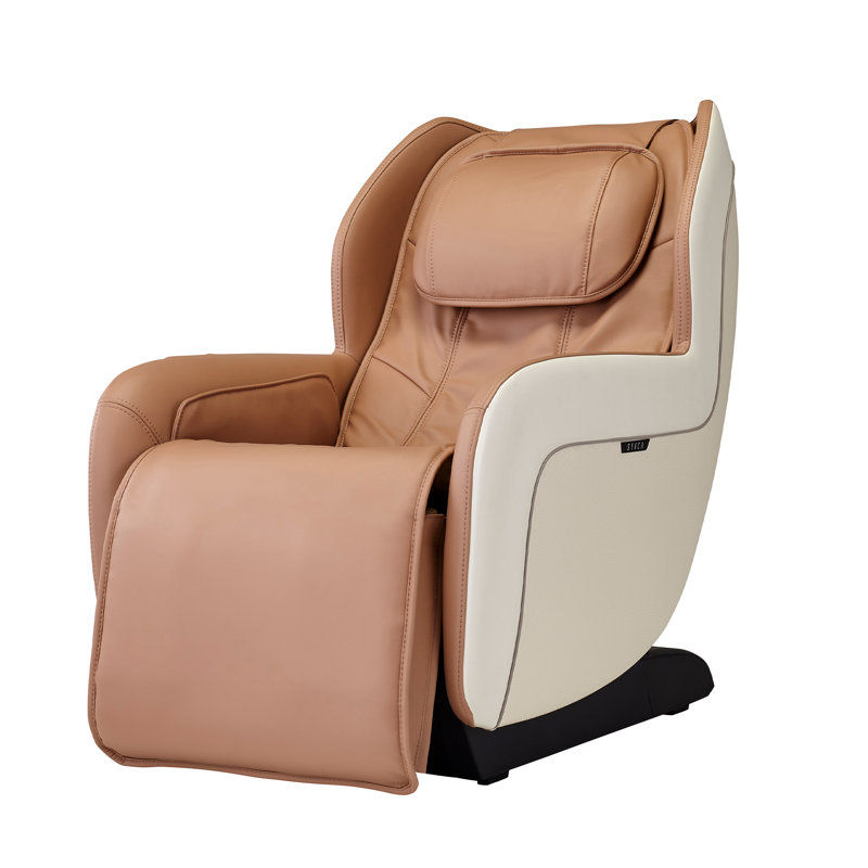 Faux Leather Heated Massage Chair, Beige