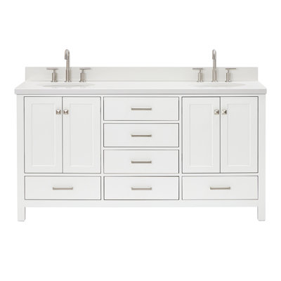 Ensemble de meuble-lavabo double 67 po avec plateau Cambridge