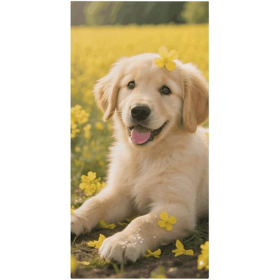 Serviette de plage en microfibre à séchage rapide pour chien mignon, 36 x 72 po