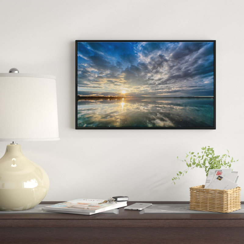 «Sunset with Dramatic Sky and Sea», reproduction de photo sur toile tendue, H 12 po x l 20 po x P 1 po
