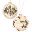 4" Glass Jewel Holly Vine Ball Ornaments