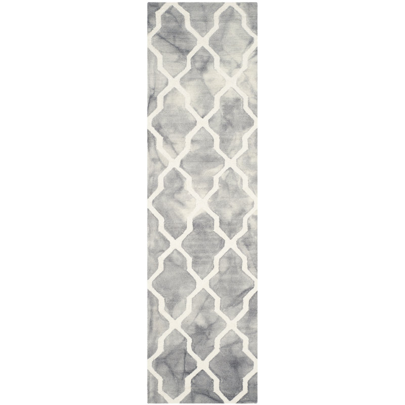 Desantiago Hand Tufted Wool Geometric Rug, Runner 2'3" x 8'
