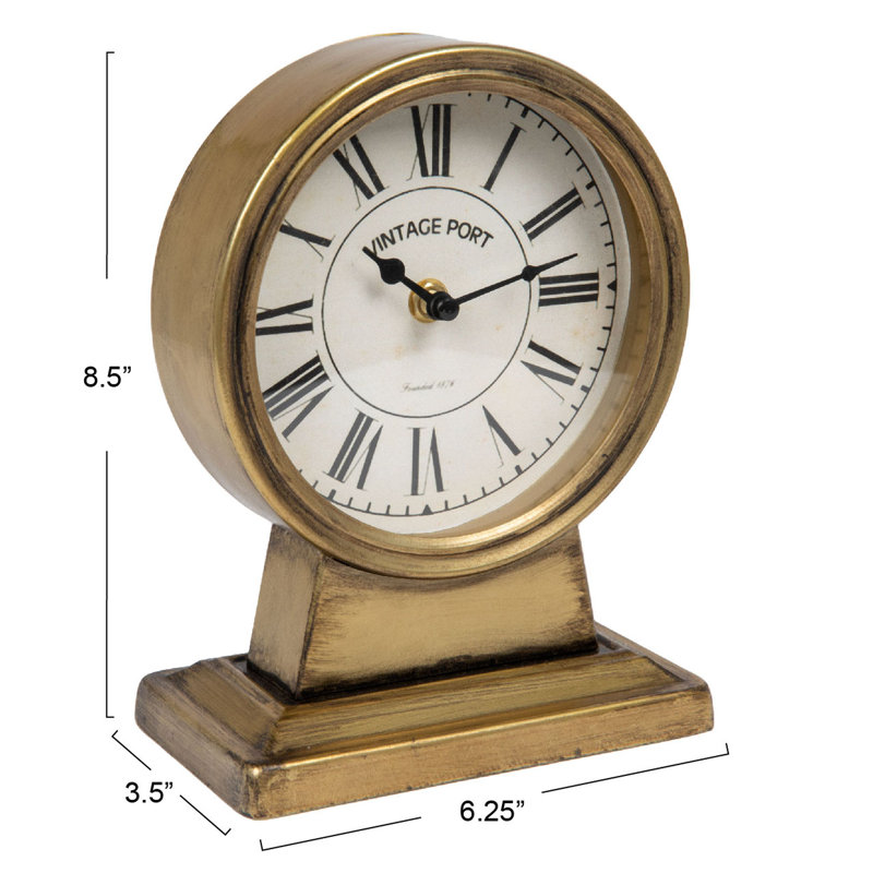 Khalil Metal Mantel Clock, Gold