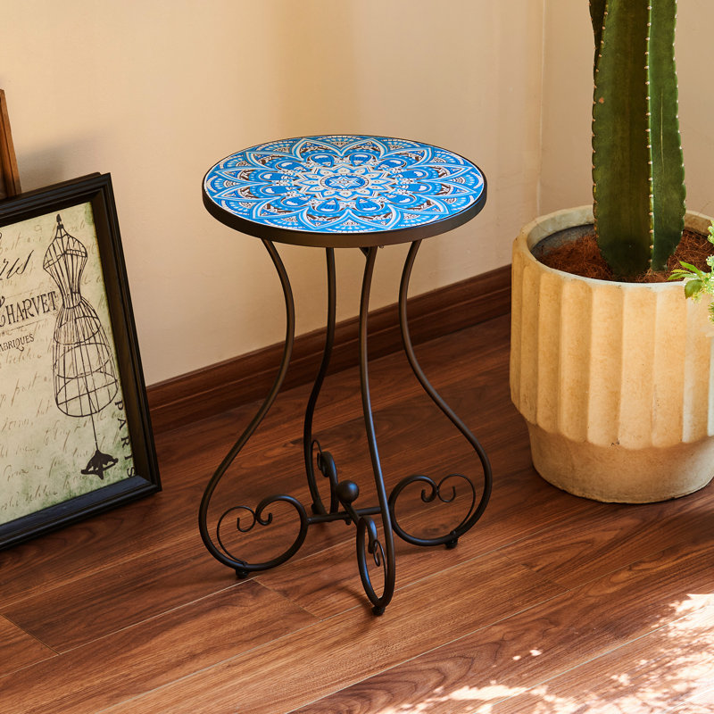 Aleesia Patio Side Table, Blue