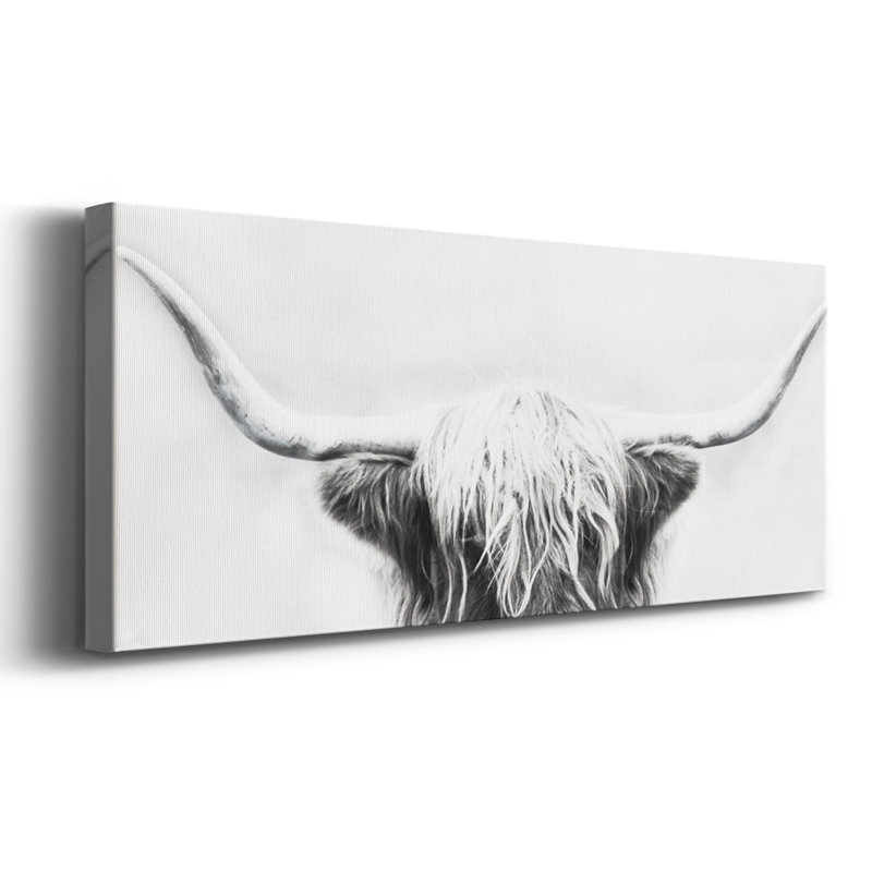 Longhorn sur toile, H 24 po x l 60 po x P 1,5 po