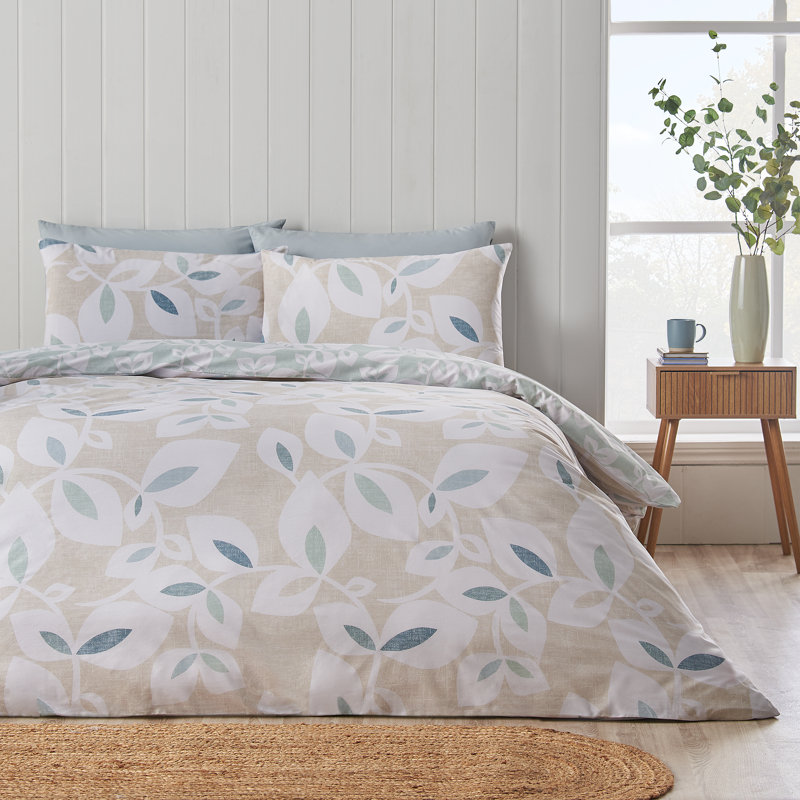 Inga Leaf Reversible Duvet Cover Set, Double