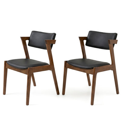 Chaise d'appoint en cuir végétalien noir Breauna